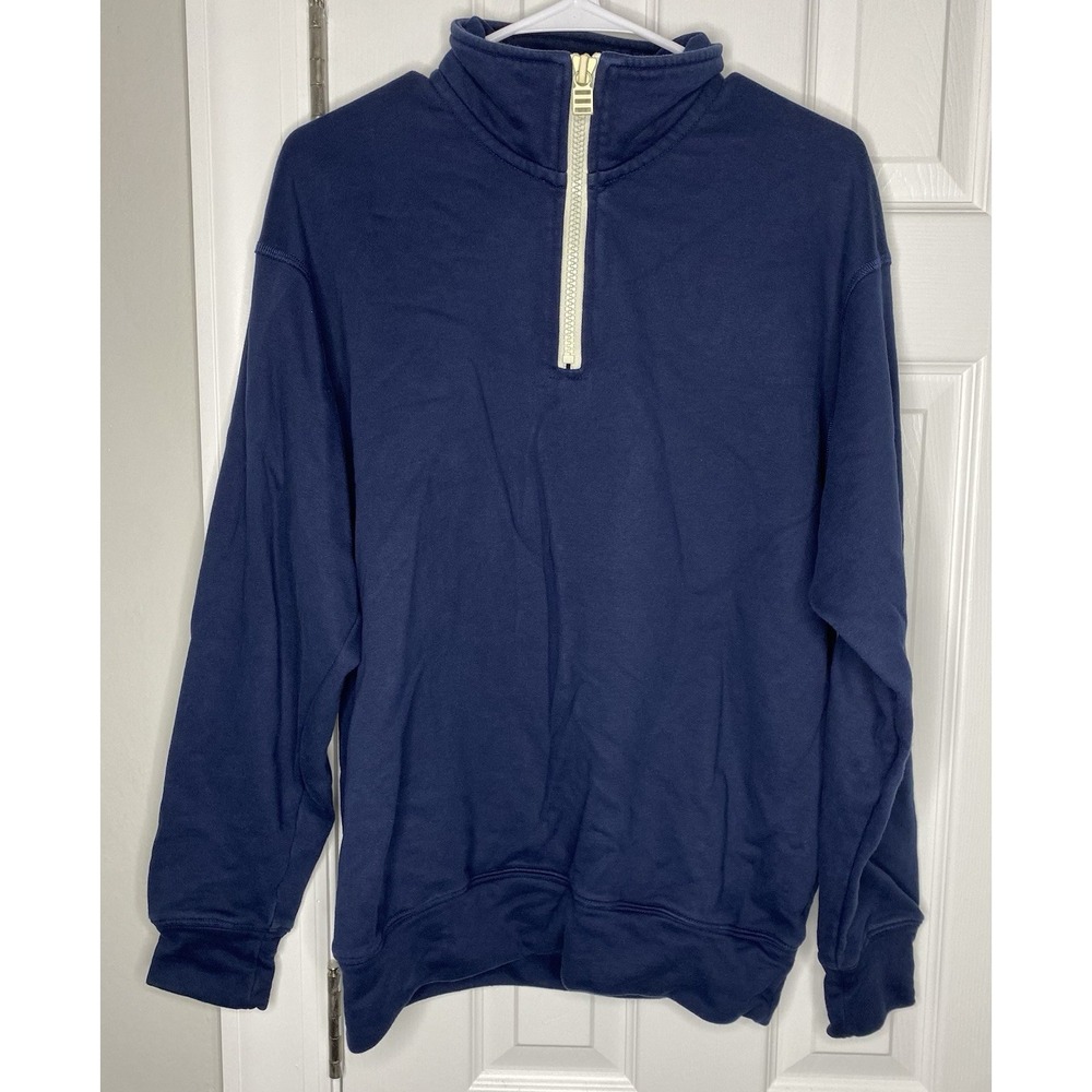 Solid And Striped Men's 1/4 Zip Pullover Sweater‎ Navy Blue Size Large *read*